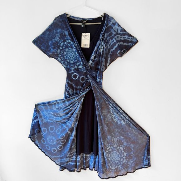 NEW Asymmetrical Boho Blue Desigual High Low Front, Size S - Picture 9 of 15